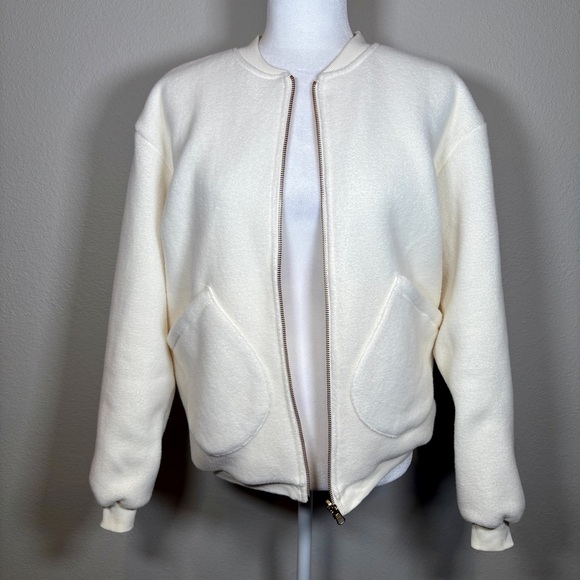 GYMSHARK X WHITNEY SIMMONS Cream Reversible Bomber-Style Jacket Size XS - Picture 2 of 16